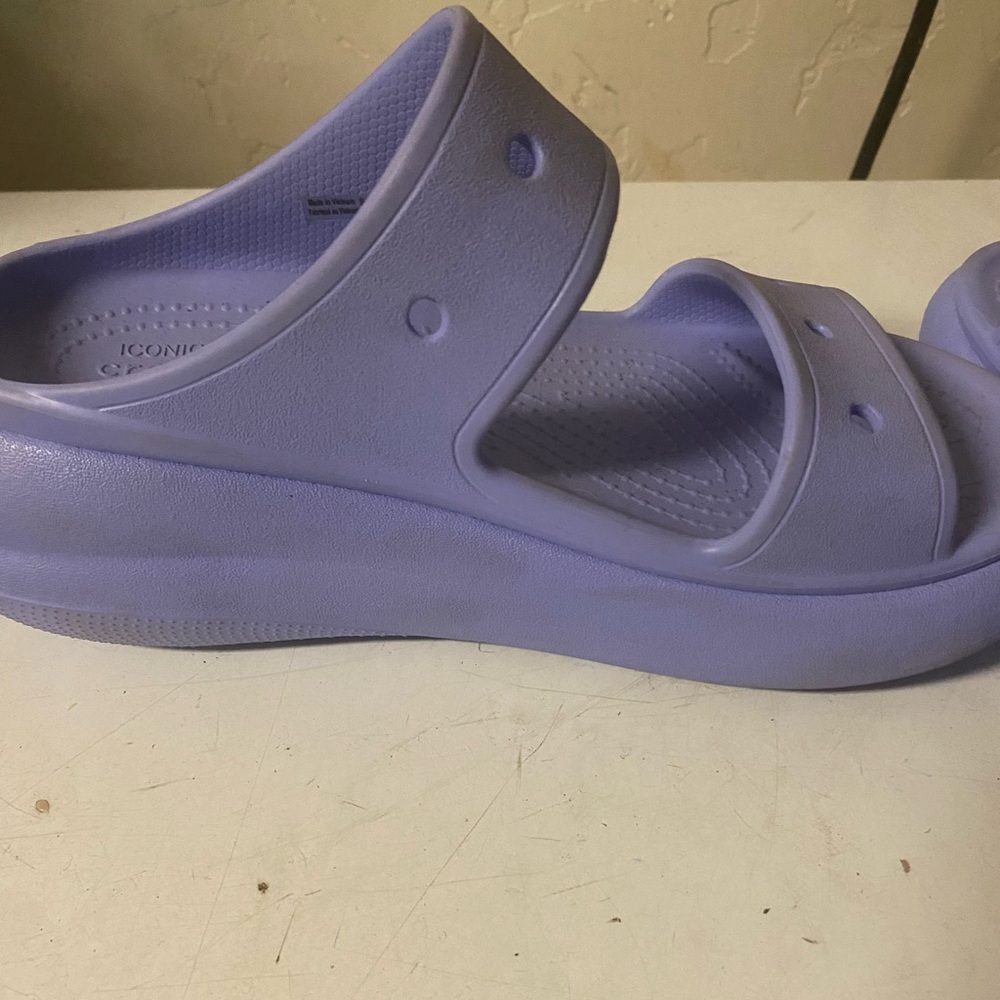 Lilac color croc slides